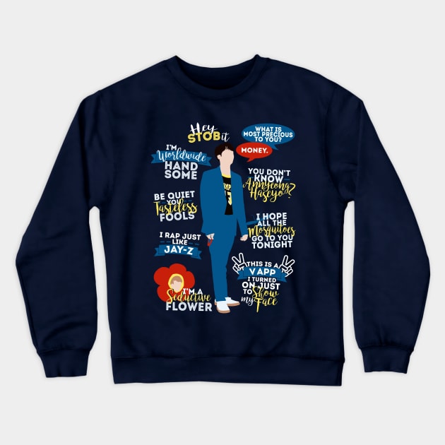 BTS Jin Quotes Crewneck Sweatshirt by ZeroKara